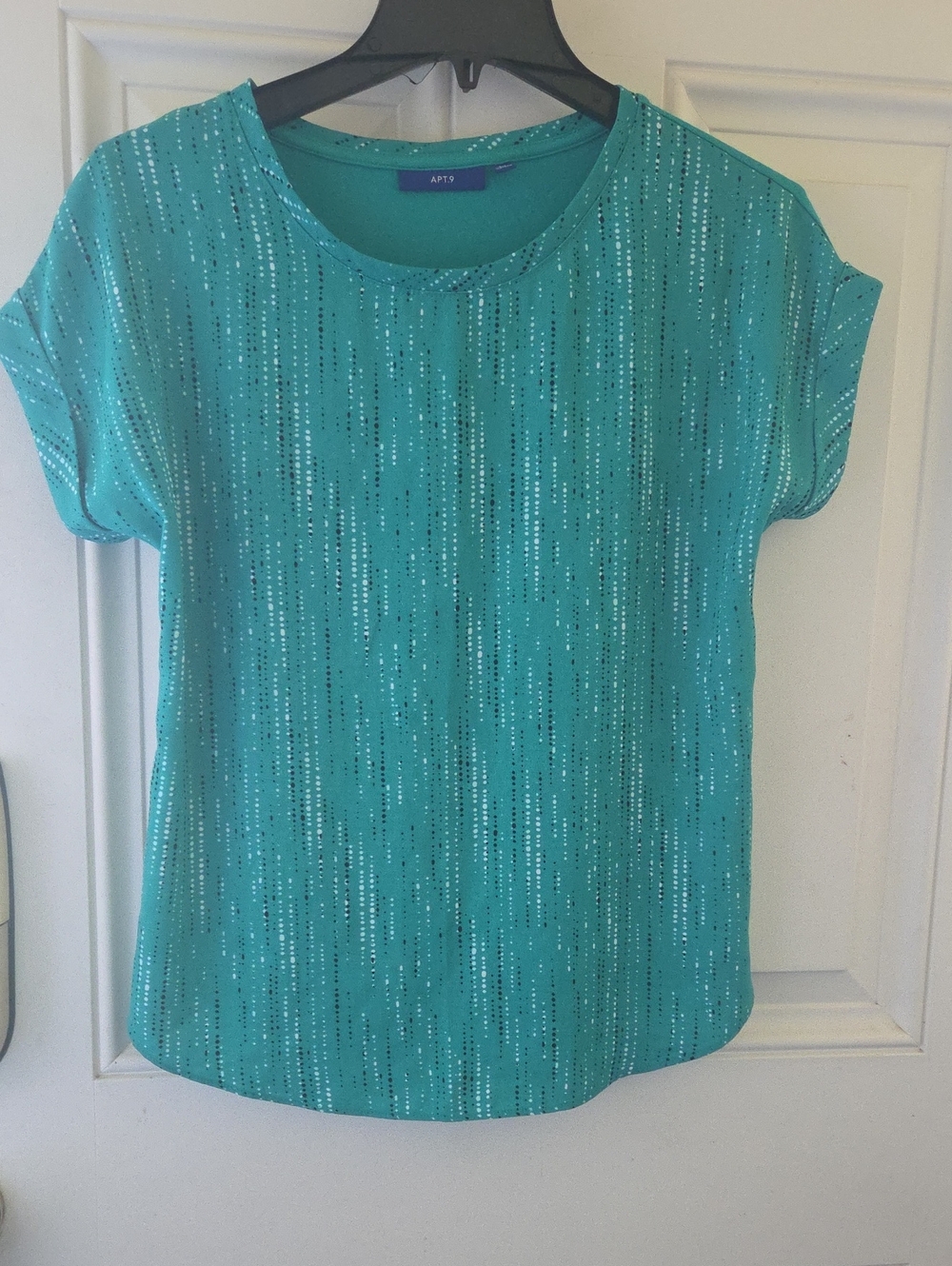Apt. 9 Teal Short-Sleeve Sequin Stripe Tee